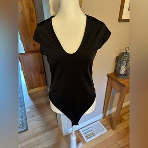 H&M Black Fitted Bodysuit Top